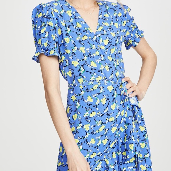 DIANE VON FURSTENBERG Emilia ruffled floral-print crepe mini wrap dress - Picture 8 of 8